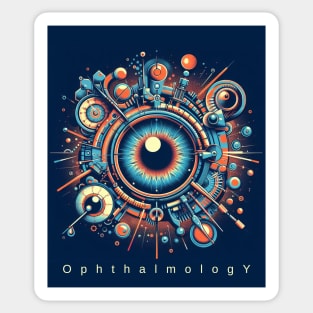 Colorful Abstract dark blue Ophthalmology,brafdesign Sticker